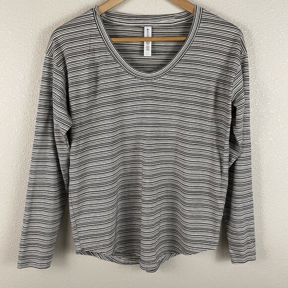 Athleta Womens S Cloudlight Stratus Striped Top Modal Long Sleeve - Picture 1 of 4